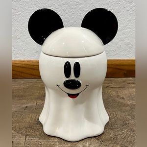 Disney Ceramic 5x10in Ghost Mickey Mouse Cookie‎ Jar